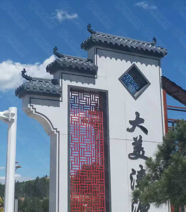 合成樹(shù)脂瓦再造牌樓景觀，增添新氣象！